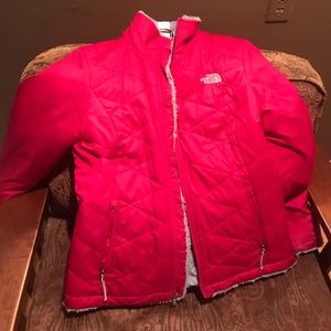 Pink north face jacket